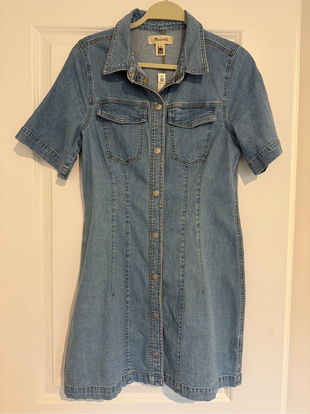 Madewell Light Wash Denim Button-Front Shirt Dress